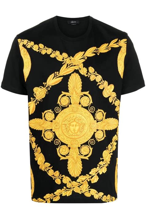 versace t shirt leather|versace graphic t shirts.